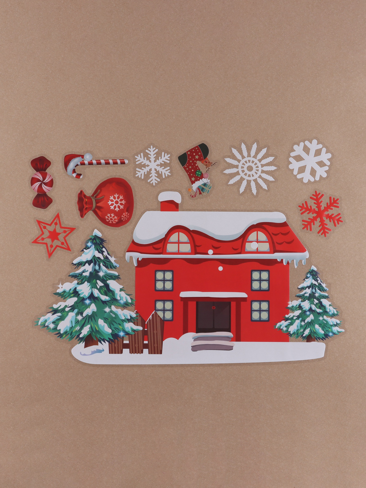 Набор наклеек на окно новогодних Sima-Land Merry Christmas 10652683 (2шт) — фото 2