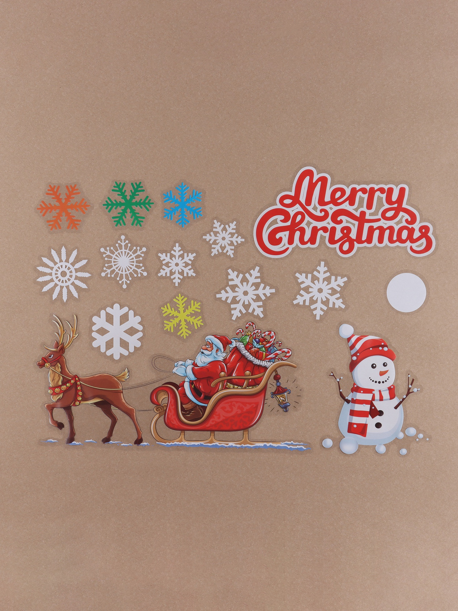 Набор наклеек на окно новогодних Sima-Land Merry Christmas 10652683 (2шт) — фото 3