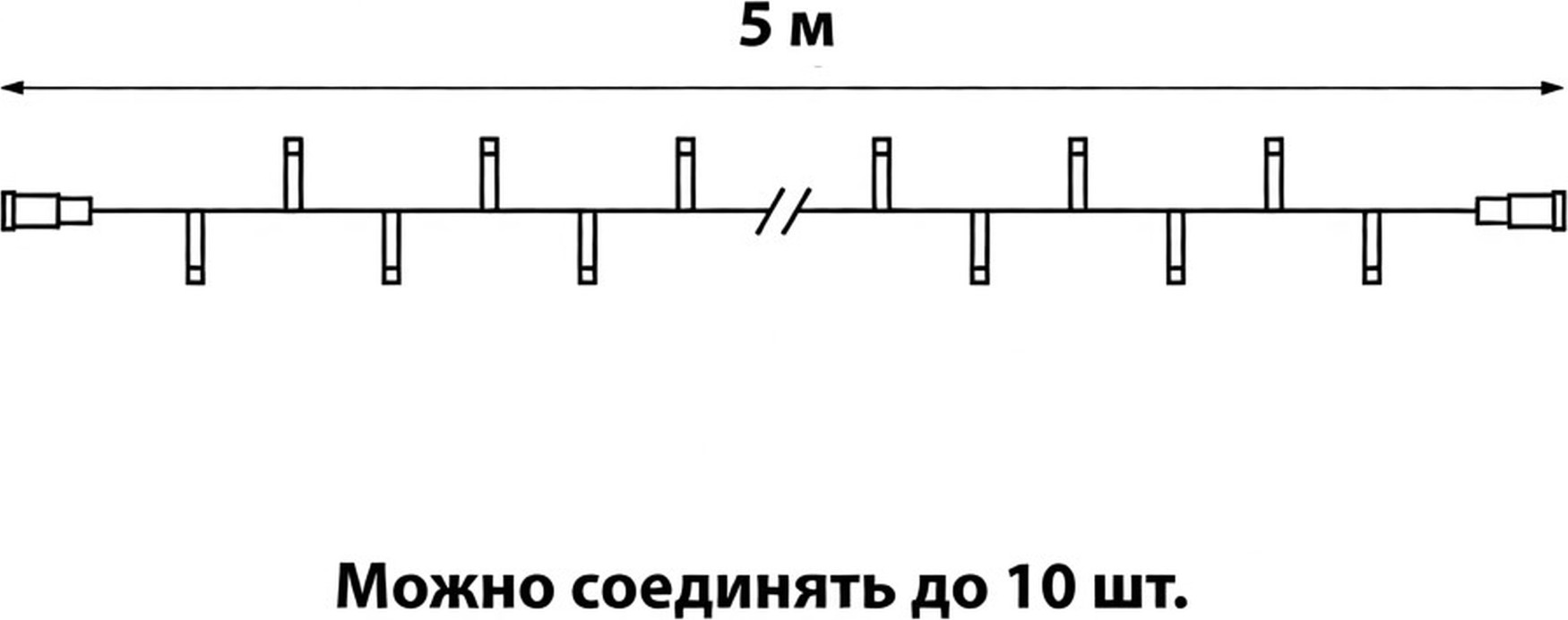 Светодиодная гирлянда Uniel ULD-F90PRO S5M-050/TWK WH / UL-00013247 — фото 5