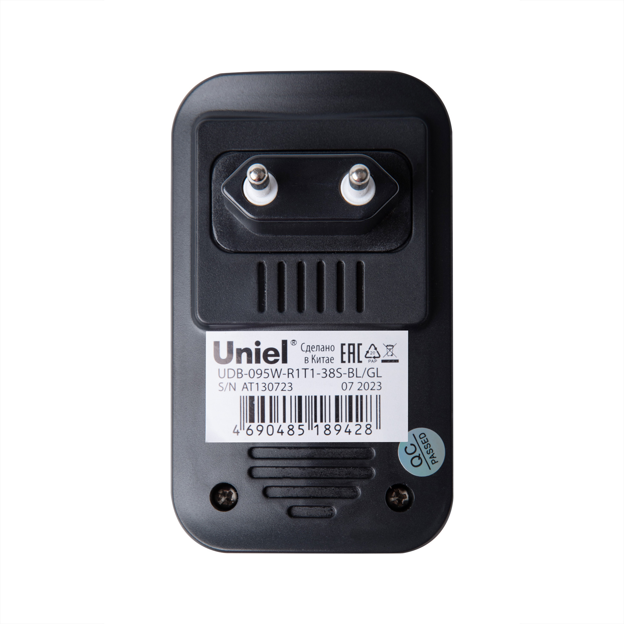 Электрический звонок Uniel UDB-095W-R1T1-38S-BL/GL / UL-00011370 (черный/золотистый) — фото 6