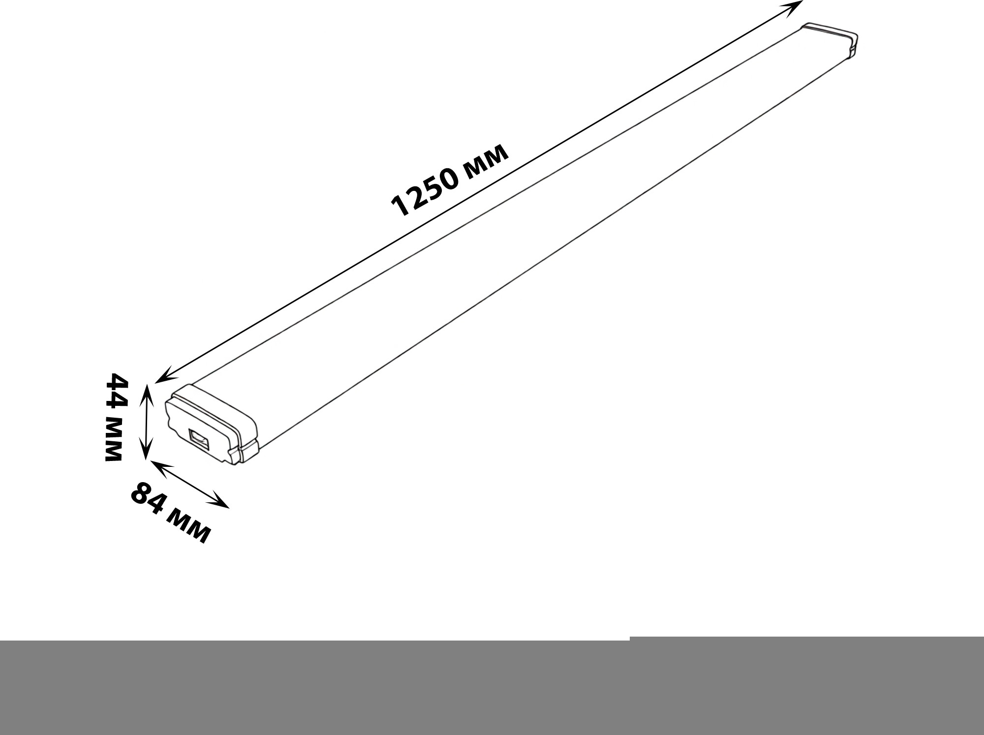 Светильник линейный Uniel ULO-K21A 40W/4000K/L125/K IP65 / UL-00013700 — фото 2