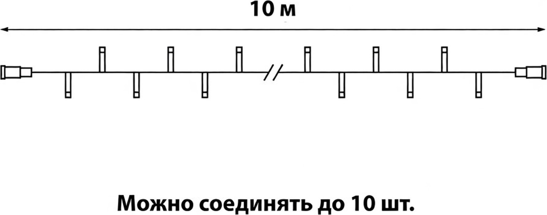 Светодиодная гирлянда Uniel ULD-F90PRO S10M-100/TBK WH / UL-00013213 — фото 6