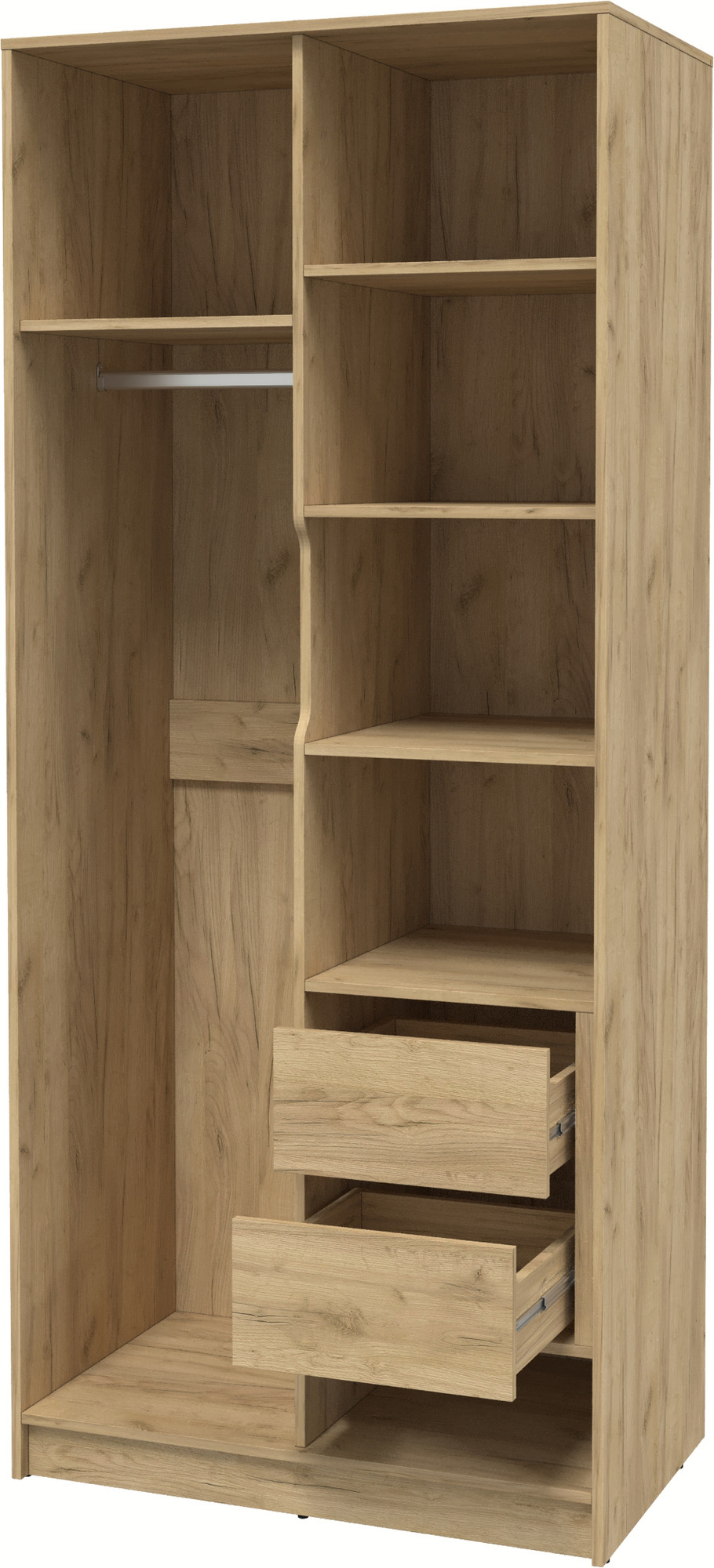 Шкаф Interline Концепт КТ-Ш2з Техно (дуб золотой/белый) — фото 2