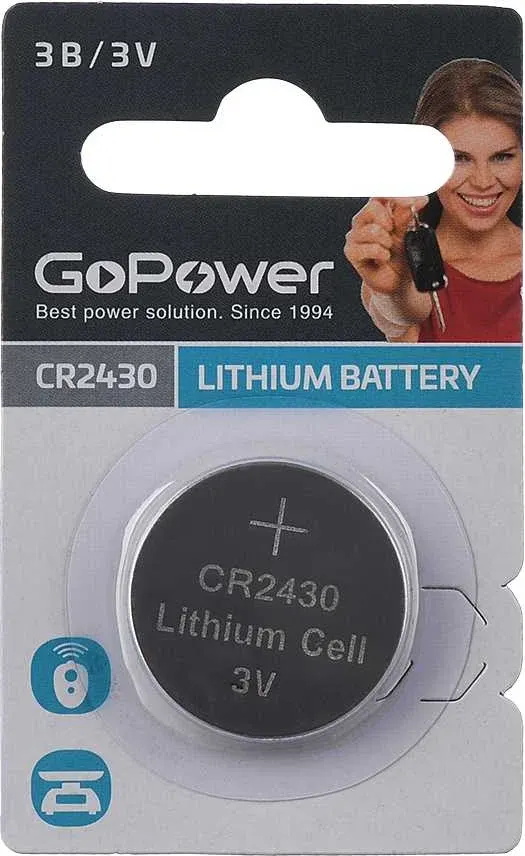 Батарейка GoPower CR2430 Lithium 3V