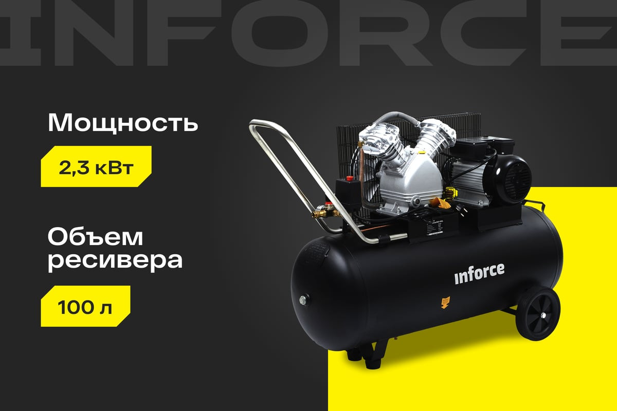 Воздушный компрессор Inforce BCX-100L 04-06-31 — фото 3