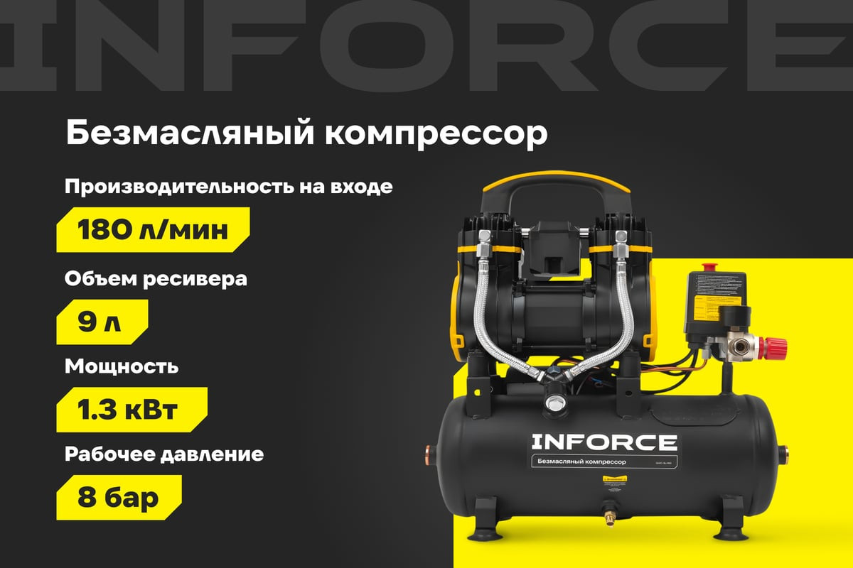 Воздушный компрессор Inforce ISWC-9L/180 — фото 2