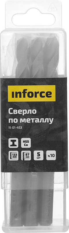 Набор сверл Inforce По металлу HSS-Co / 11-01-453 (5шт) — фото 2