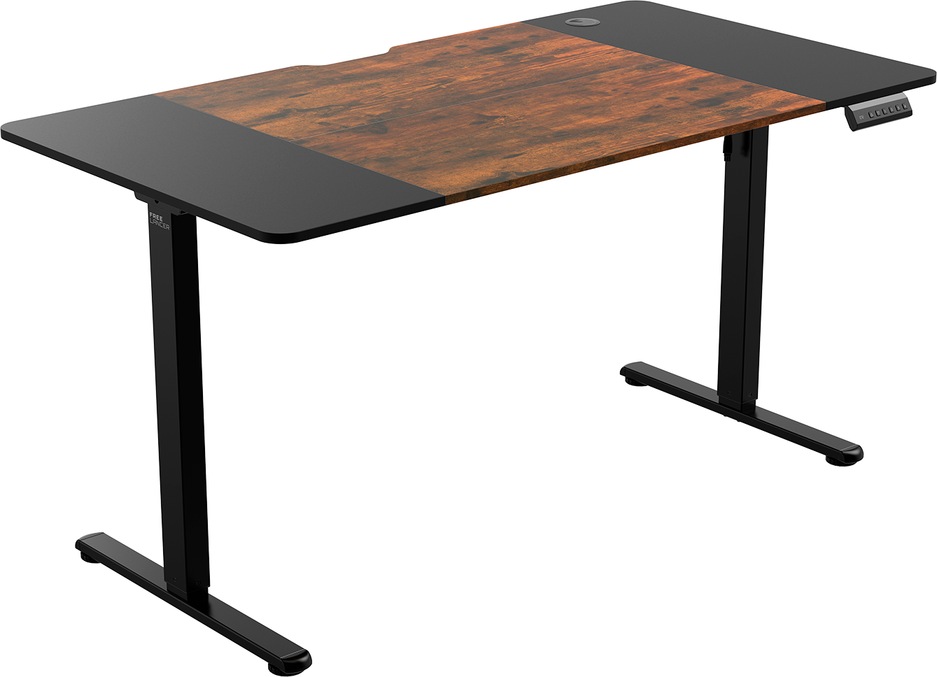 Геймерский стол Zone 51 E-Freeflow 140x75 / Z51-FLD-FFL-DWBK4 (темное дерево/черный)