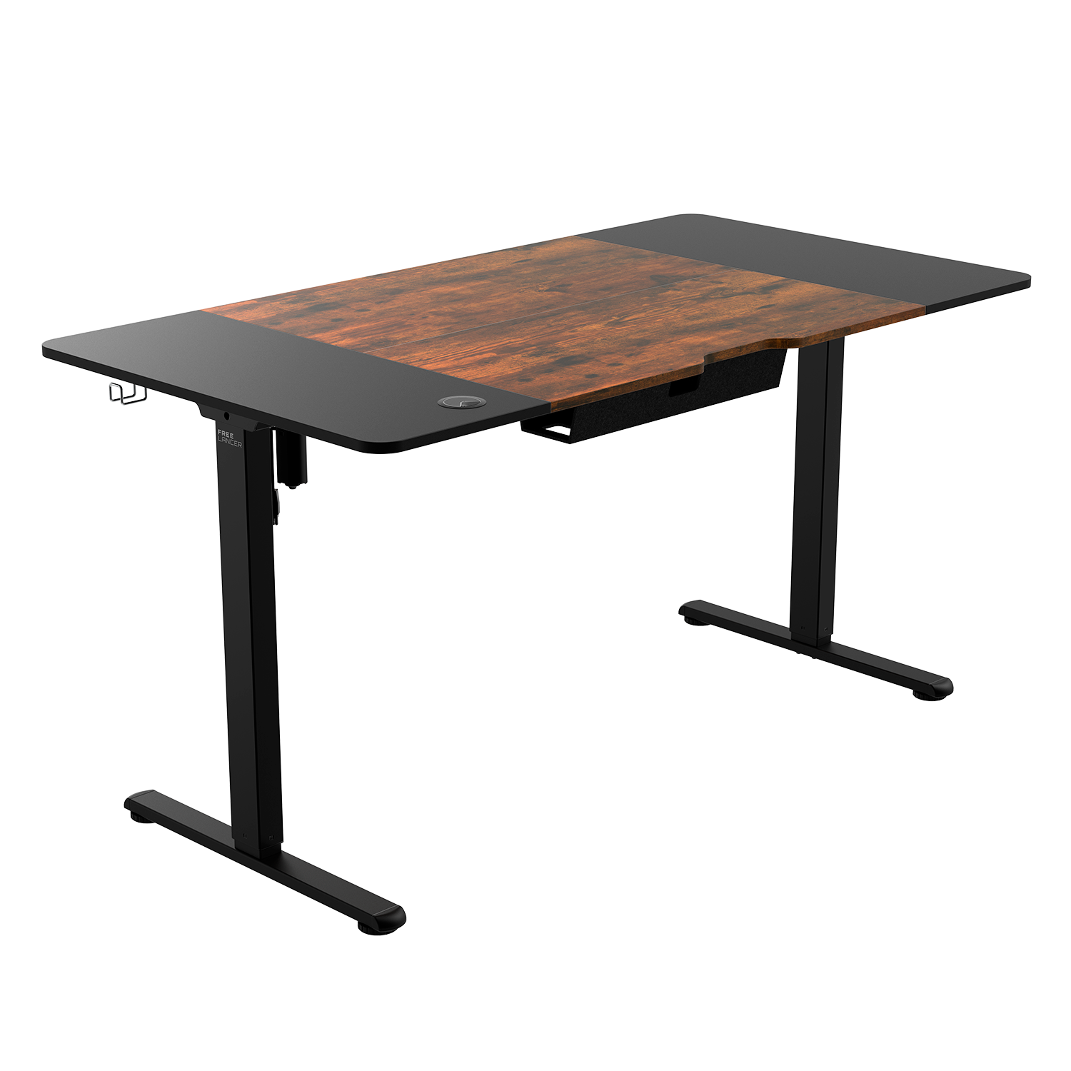 Геймерский стол Zone 51 E-Freeflow 140x75 / Z51-FLD-FFL-DWBK4 (темное дерево/черный) — фото 3