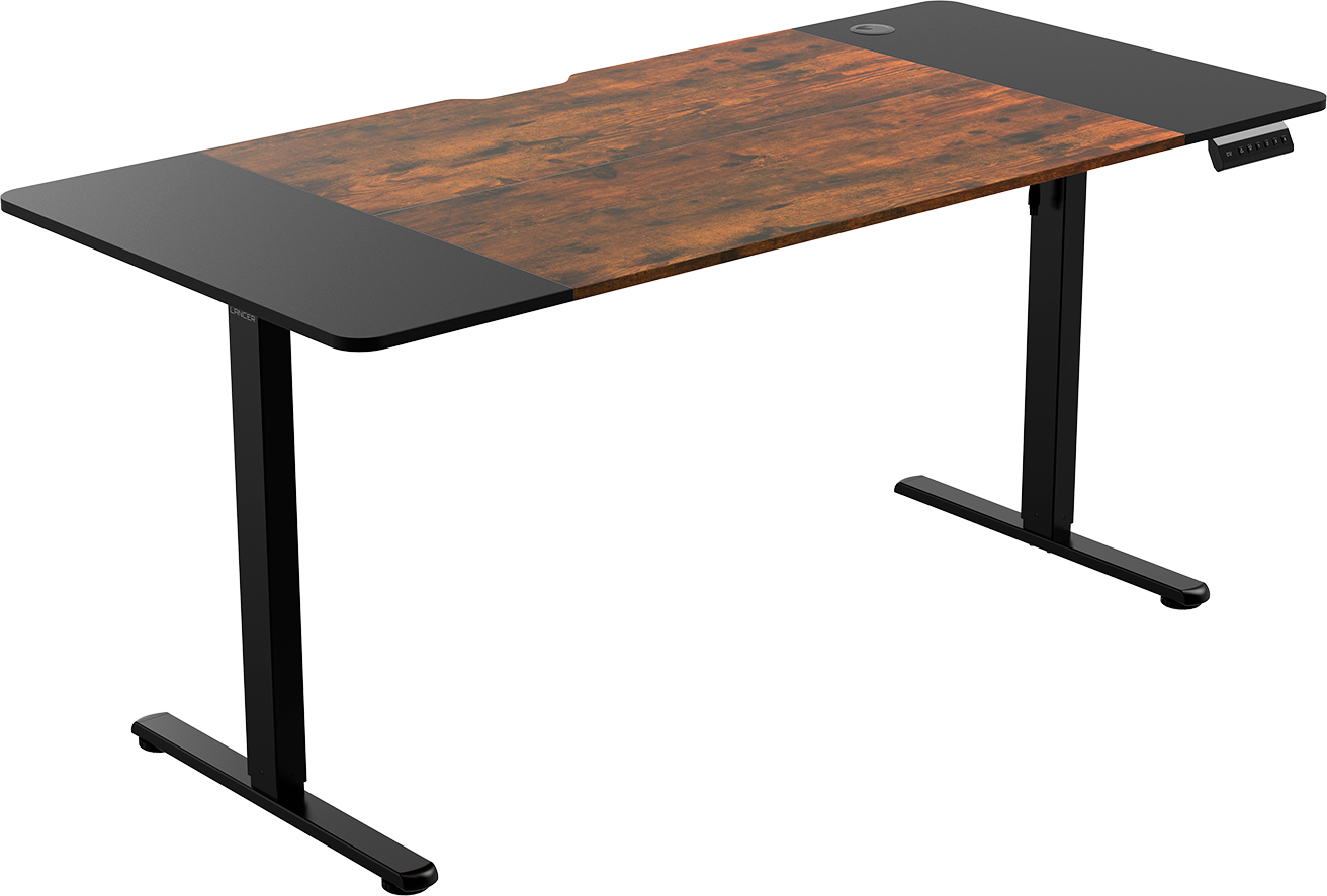 Геймерский стол Zone 51 E-Freeflow 160x75 / Z51-FLD-FFL-DWBK6 (темное дерево/черный)