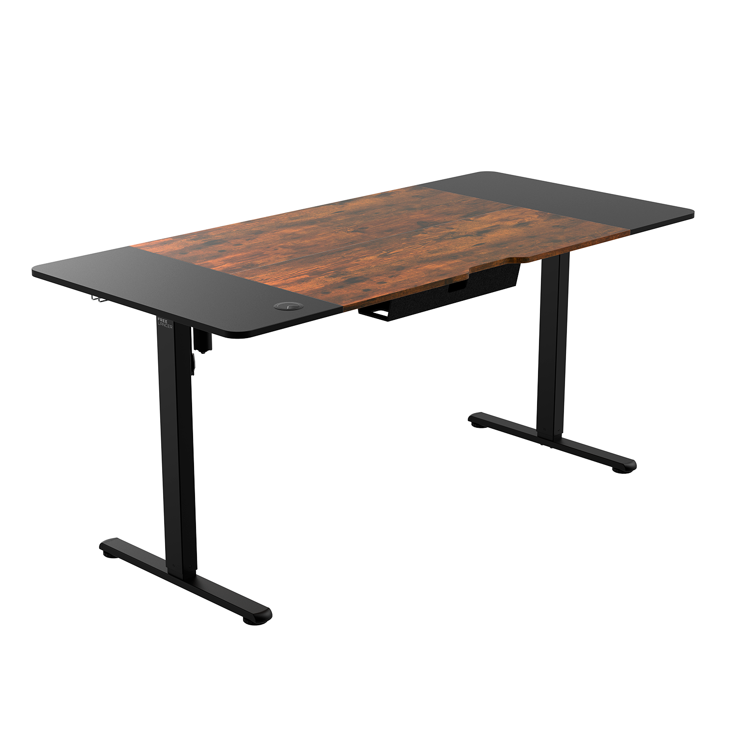 Геймерский стол Zone 51 E-Freeflow 160x75 / Z51-FLD-FFL-DWBK6 (темное дерево/черный) — фото 3