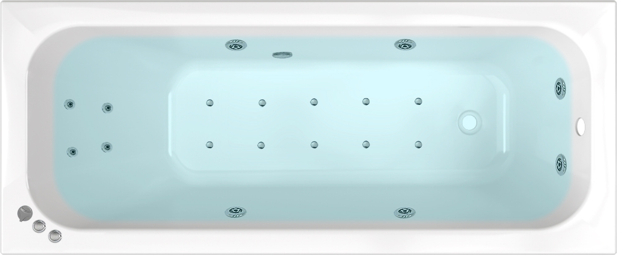 Ванна акриловая Triton Ника 180x80 Люкс Flat (с гидромассажем)