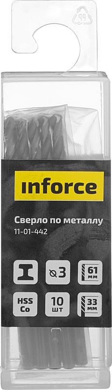 Набор сверл Inforce По металлу HSS-Co / 11-01-442 (10шт) — фото 2