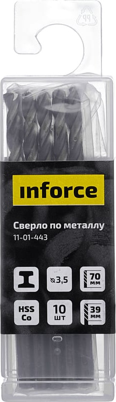 Набор сверл Inforce По металлу HSS-Co / 11-01-443 (10шт) — фото 2