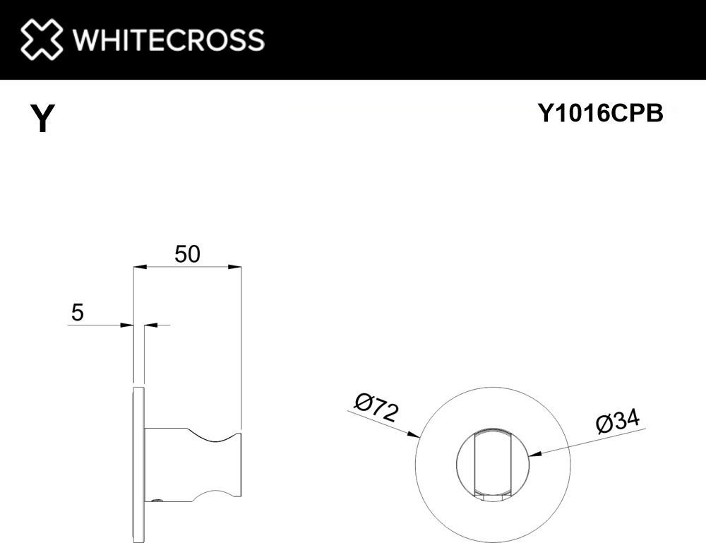 Душевой держатель Whitecross Y1016CPB (брашированная медь) — фото 2