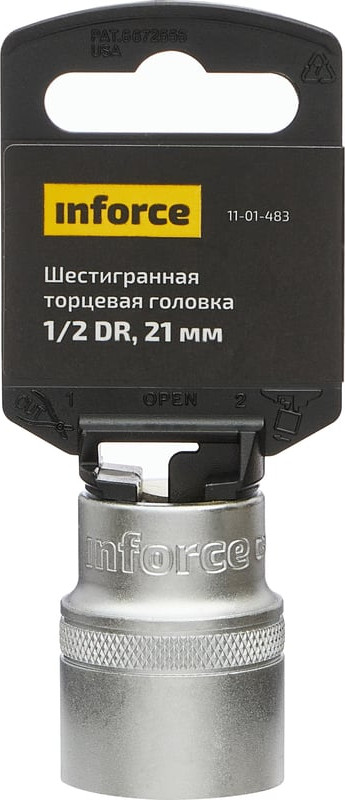 Головка слесарная Inforce Шестигранная 1/2 DR 21мм / 11-01-483 — фото 2