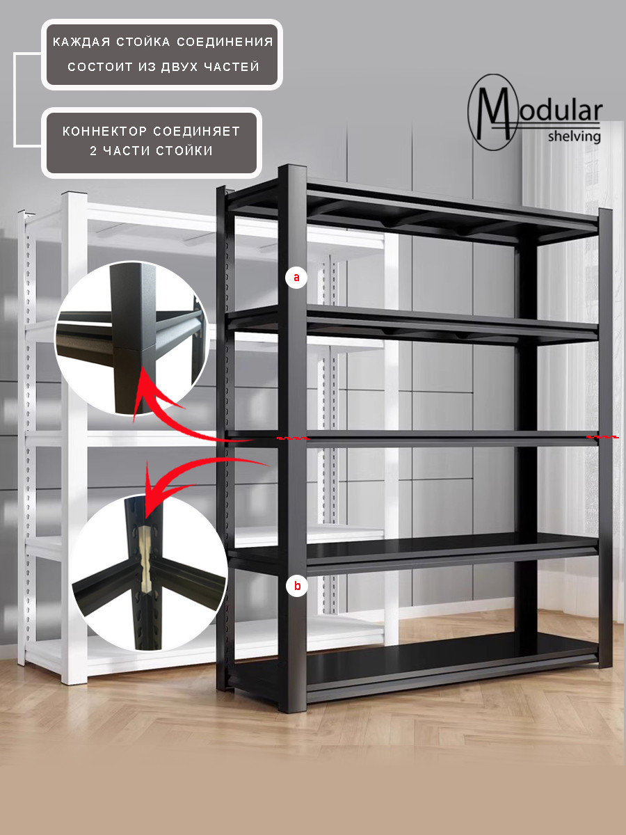 Стеллаж металлический Modular Shelving 9040182/5B (стальная полка) — фото 2