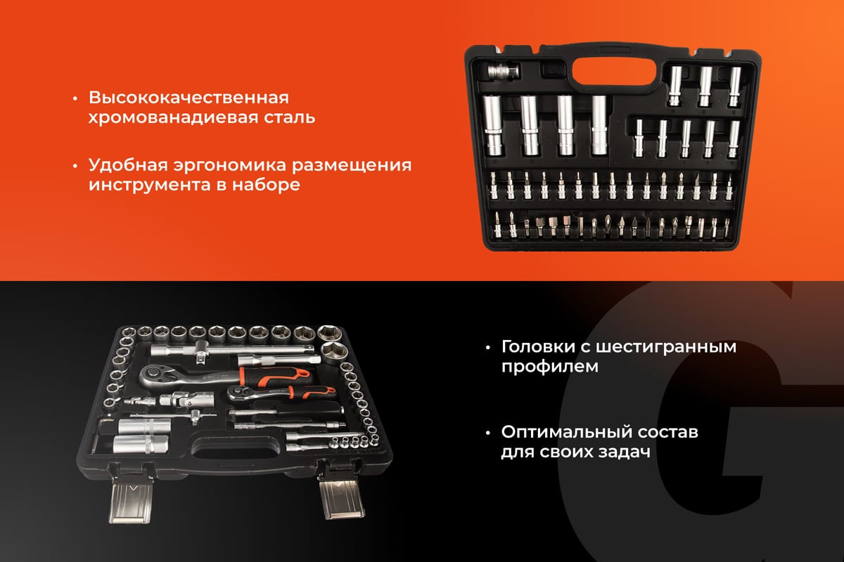 Универсальный набор инструментов Gigant GAS-94 (94 предмета) — фото 6