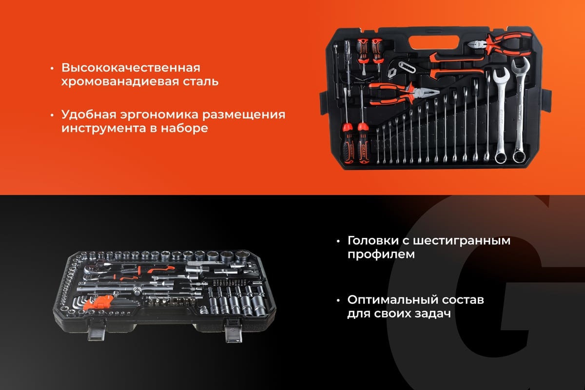 Универсальный набор инструментов Gigant GAS-143 (143 предмета) — фото 5