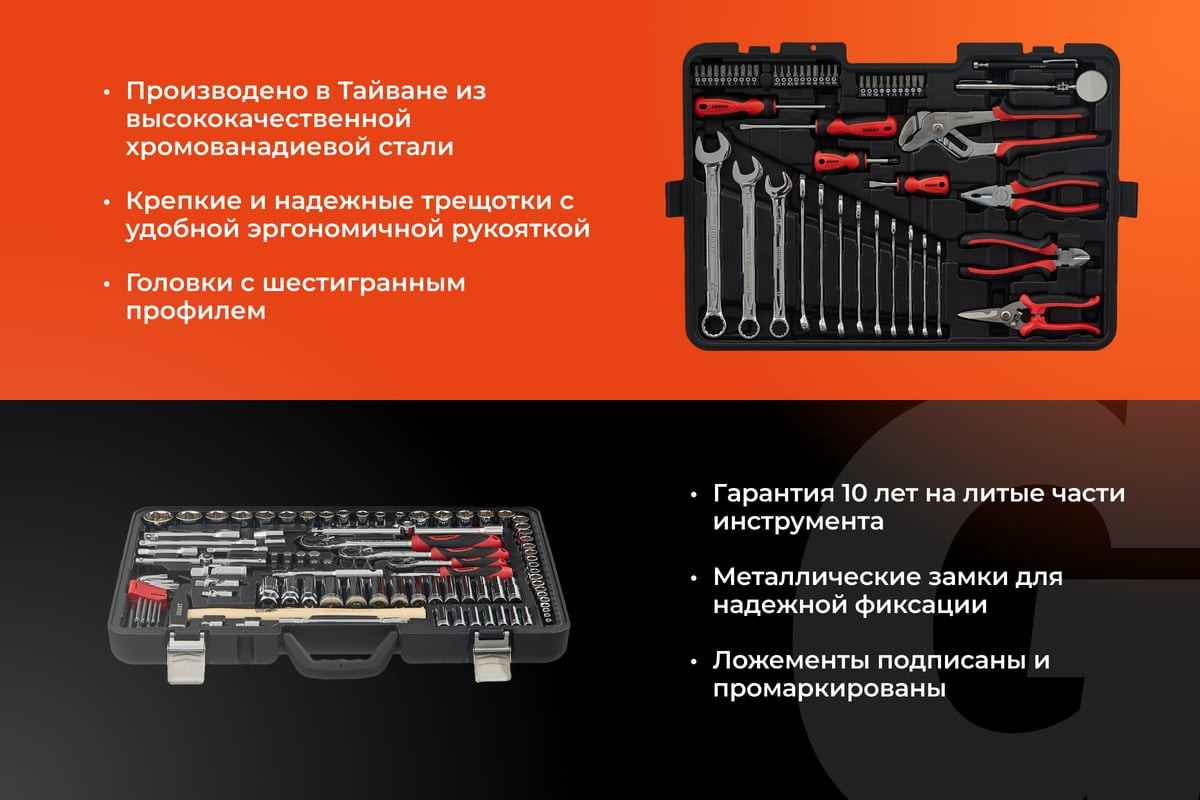 Универсальный набор инструментов Gigant GPS-150 (150 предметов) — фото 6