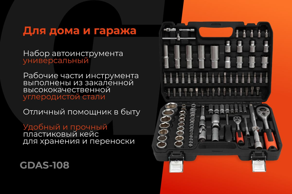 Универсальный набор инструментов Gigant GDAS-108 (108 предметов) — фото 2
