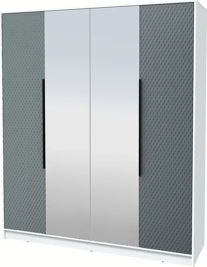 Шкаф Interline Концепт КТ-Ш4з Техно (белый платинум/серый)