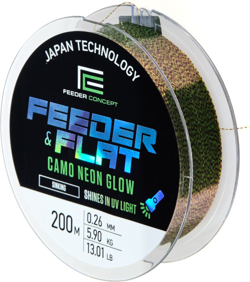 Леска монофильная Feeder Concept Feeder & Flat Camo Neon Glow 200/026 FC4000-026