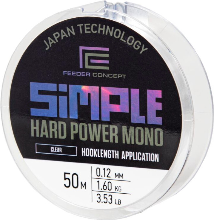 Леска монофильная Feeder Concept Simple Hard Power Mono Clear 050/012 FC4006-012