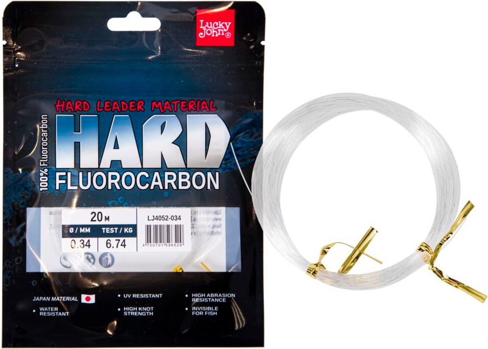 Леска монофильная Lucky John Fluorocarbon Hard 020/034 LJ4052-034