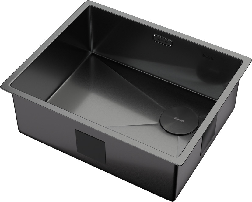 Мойка кухонная ZORG Zerox 54 U / IF Side SF PVD Gunblack — фото 2