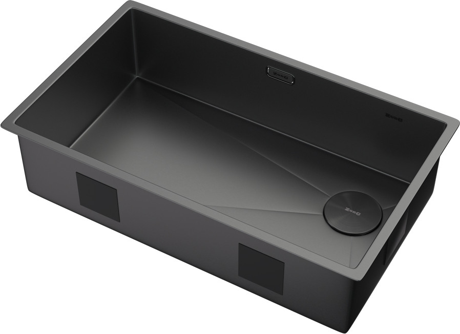 Мойка кухонная ZORG Zerox 74 U / IF Side SF Zurinox PVD Gunblack — фото 2