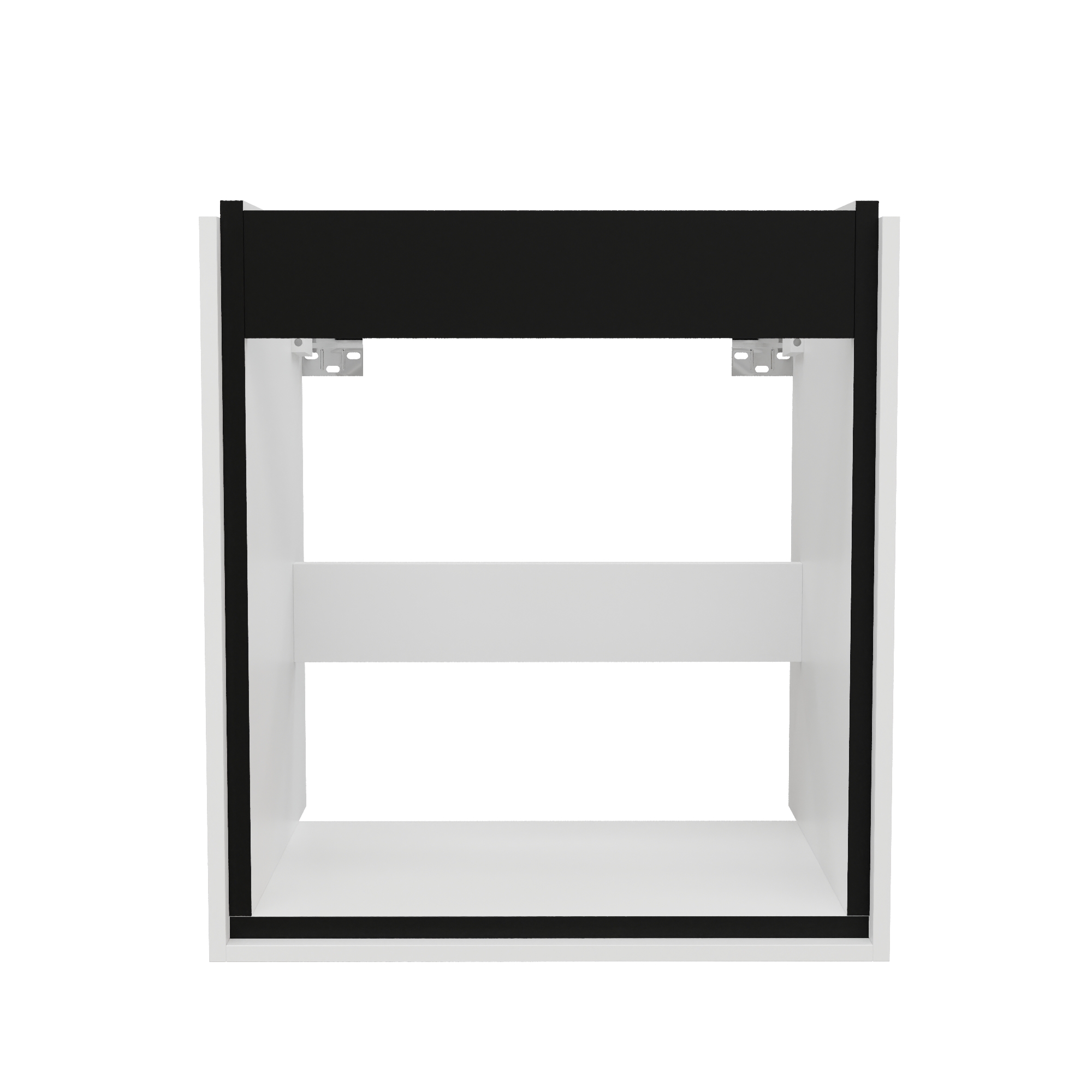 Тумба под умывальник Teymi Vinga Black 50 / T60857 (без фасада, с ящиками, белый/черный) — фото 3