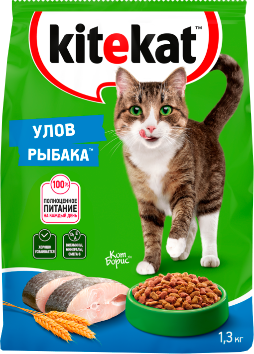 Сухой корм для кошек Kitekat Улов рыбака (1.3кг)