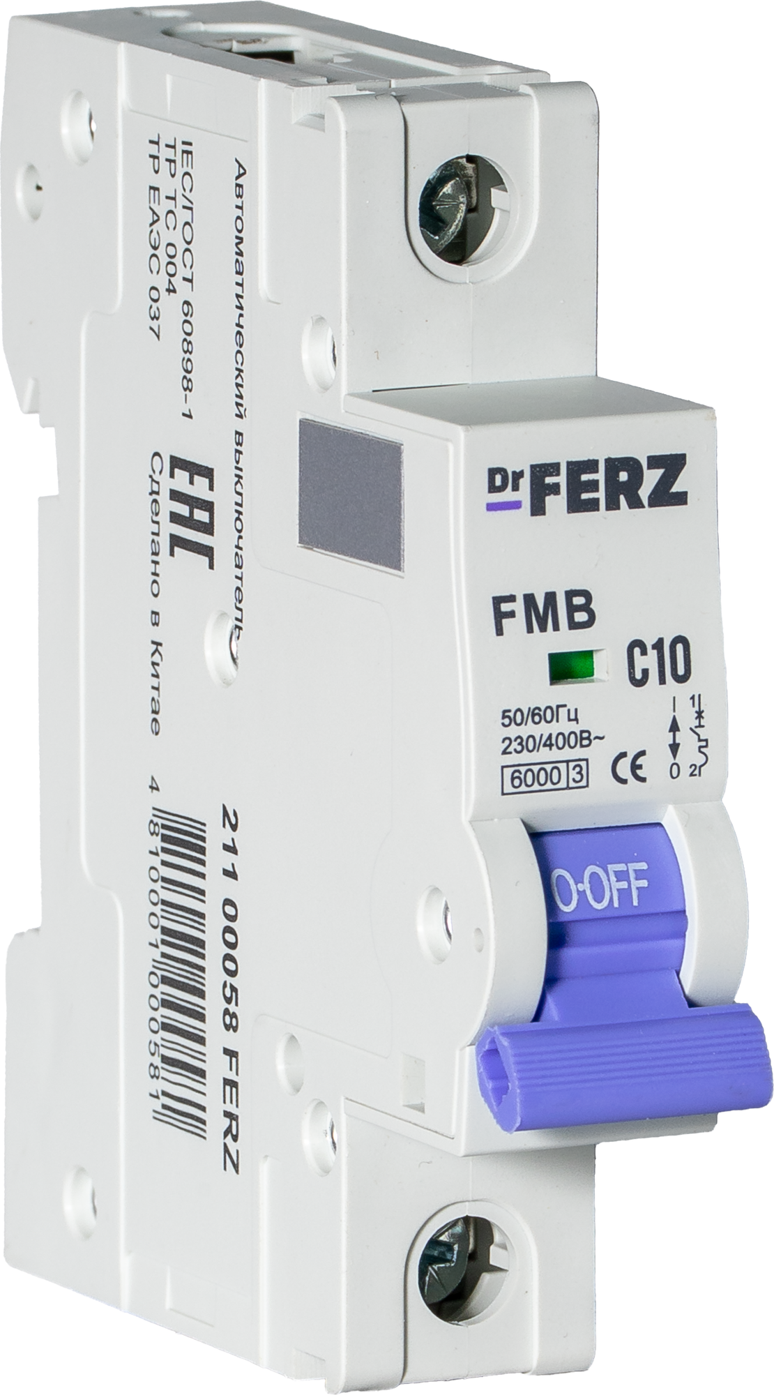 Выключатель автоматический Dr.Ferz FMB-C 6kA 1P 10 C / 21100058FERZ
