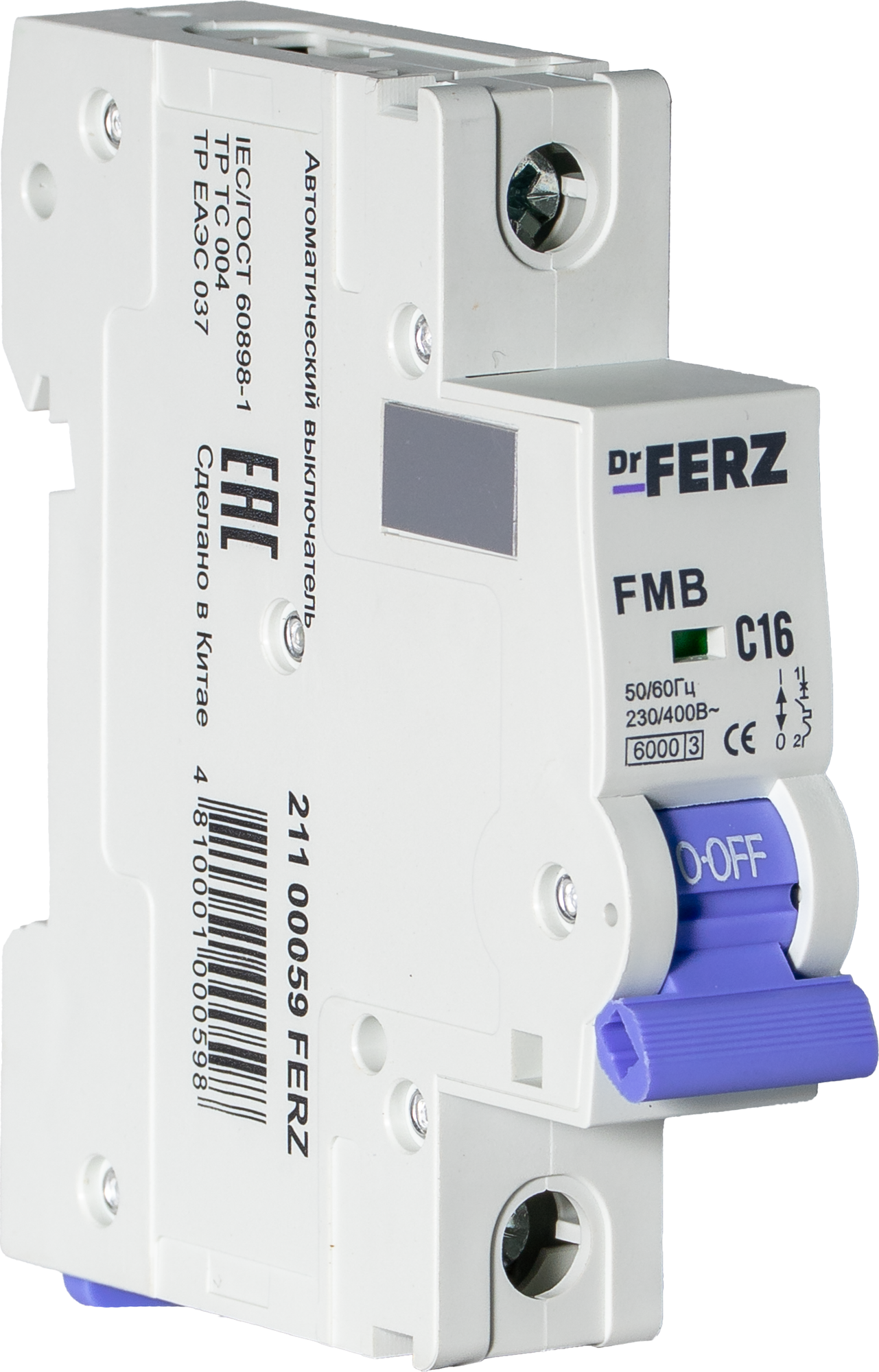 Выключатель автоматический Dr.Ferz FMB-C 6kA 1P 16 C / 21100059FERZ