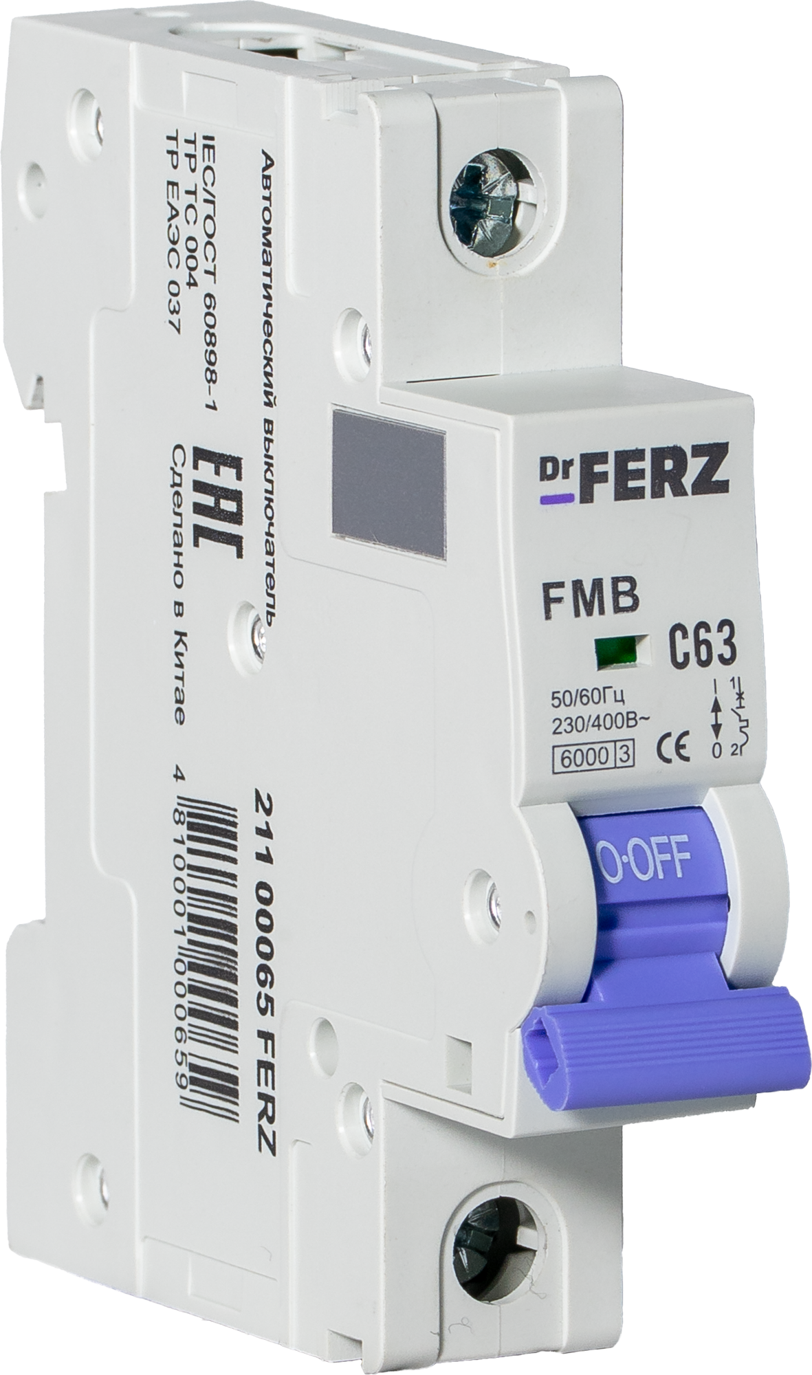 Выключатель автоматический Dr.Ferz FMB-C 6kA 1P 63 C / 21100065FERZ