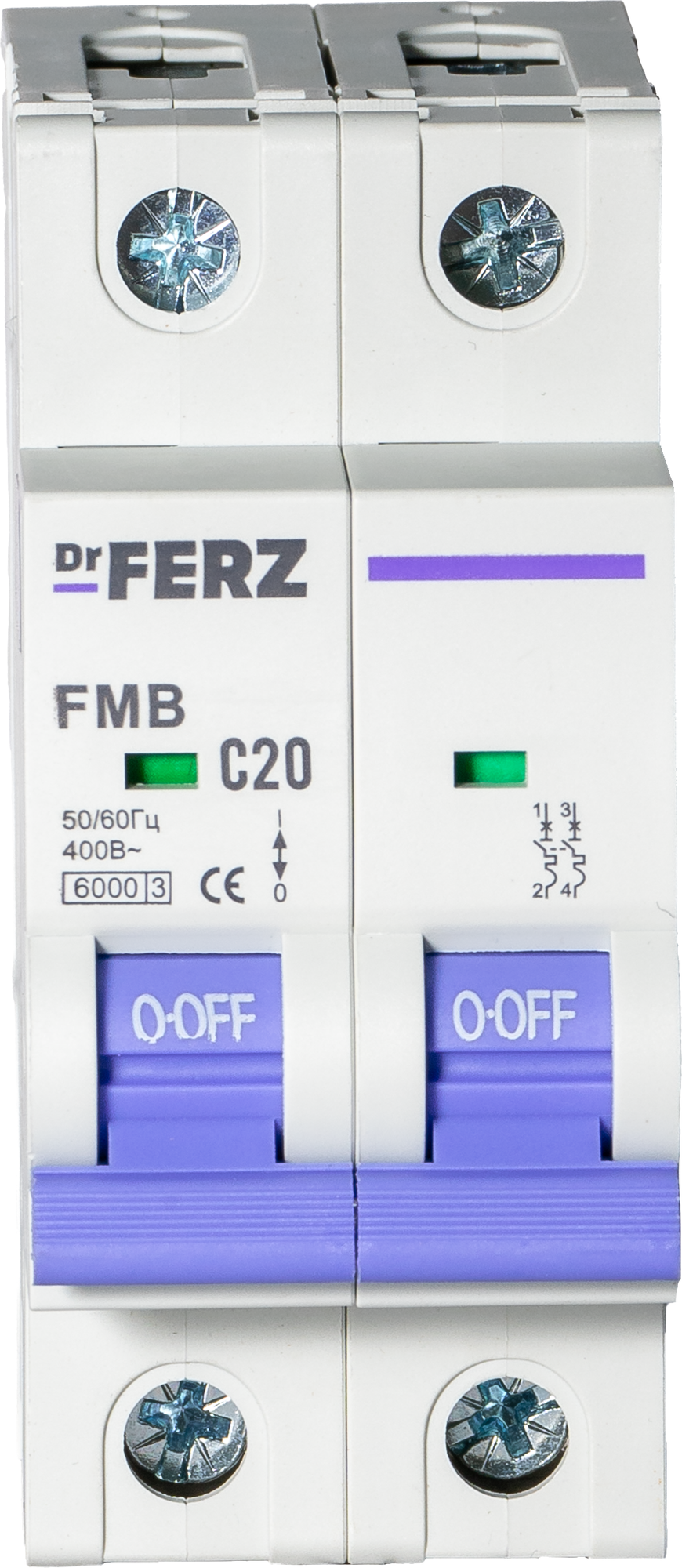 Выключатель автоматический Dr.Ferz FMB-C 6kA 2P 20 C / 21100073FERZ — фото 2