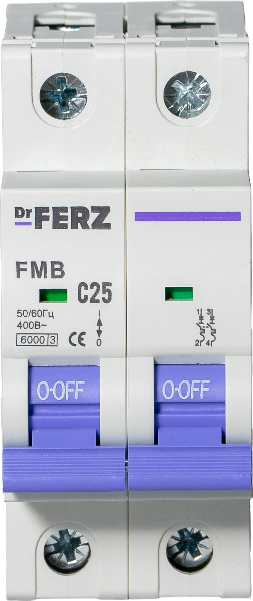 Выключатель автоматический Dr.Ferz FMB-C 6kA 2P 25 C / 21100074FERZ — фото 2