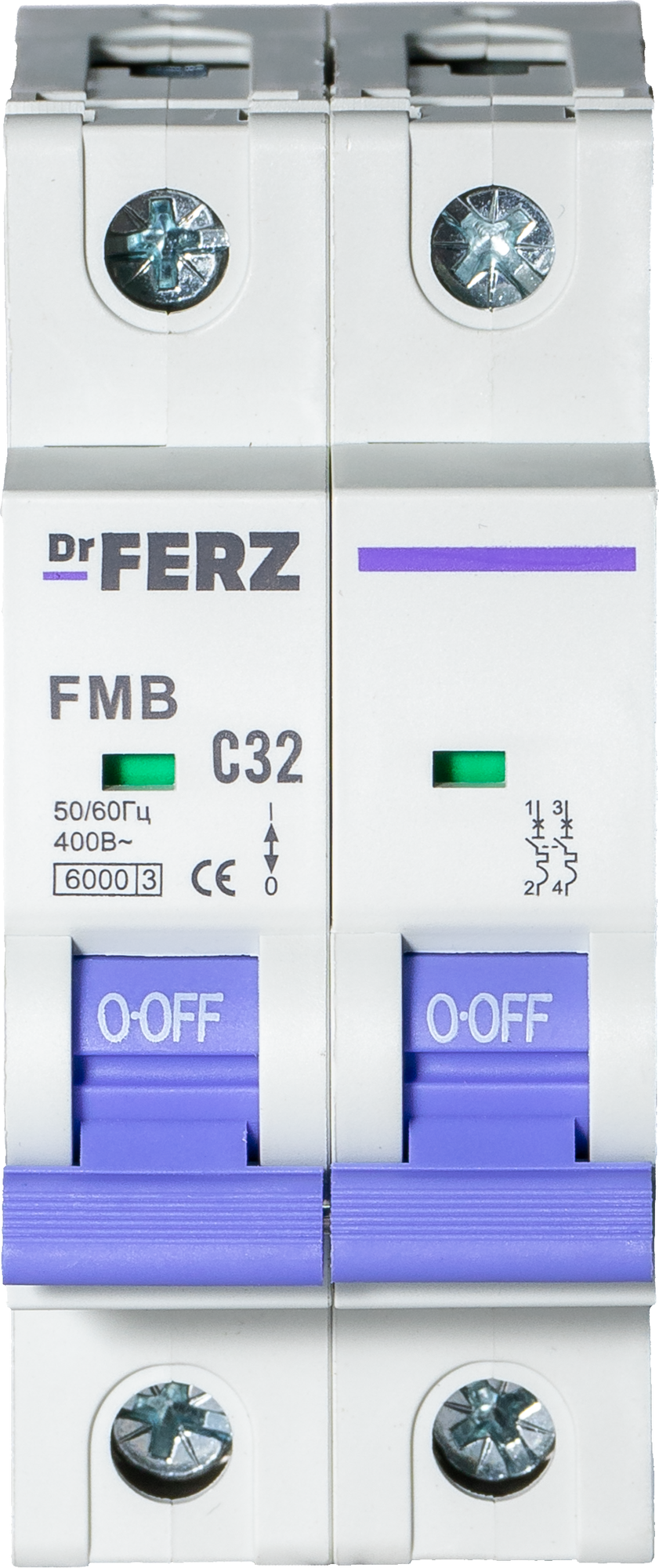 Выключатель автоматический Dr.Ferz FMB-C 6kA 2P 32 C / 21100075FERZ — фото 2