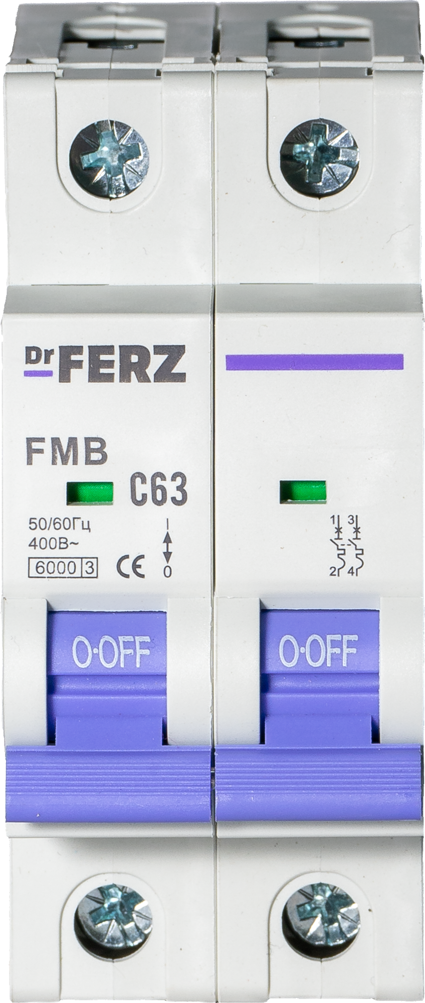 Выключатель автоматический Dr.Ferz FMB-C 6kA 2P 63 C / 21100078FERZ — фото 2