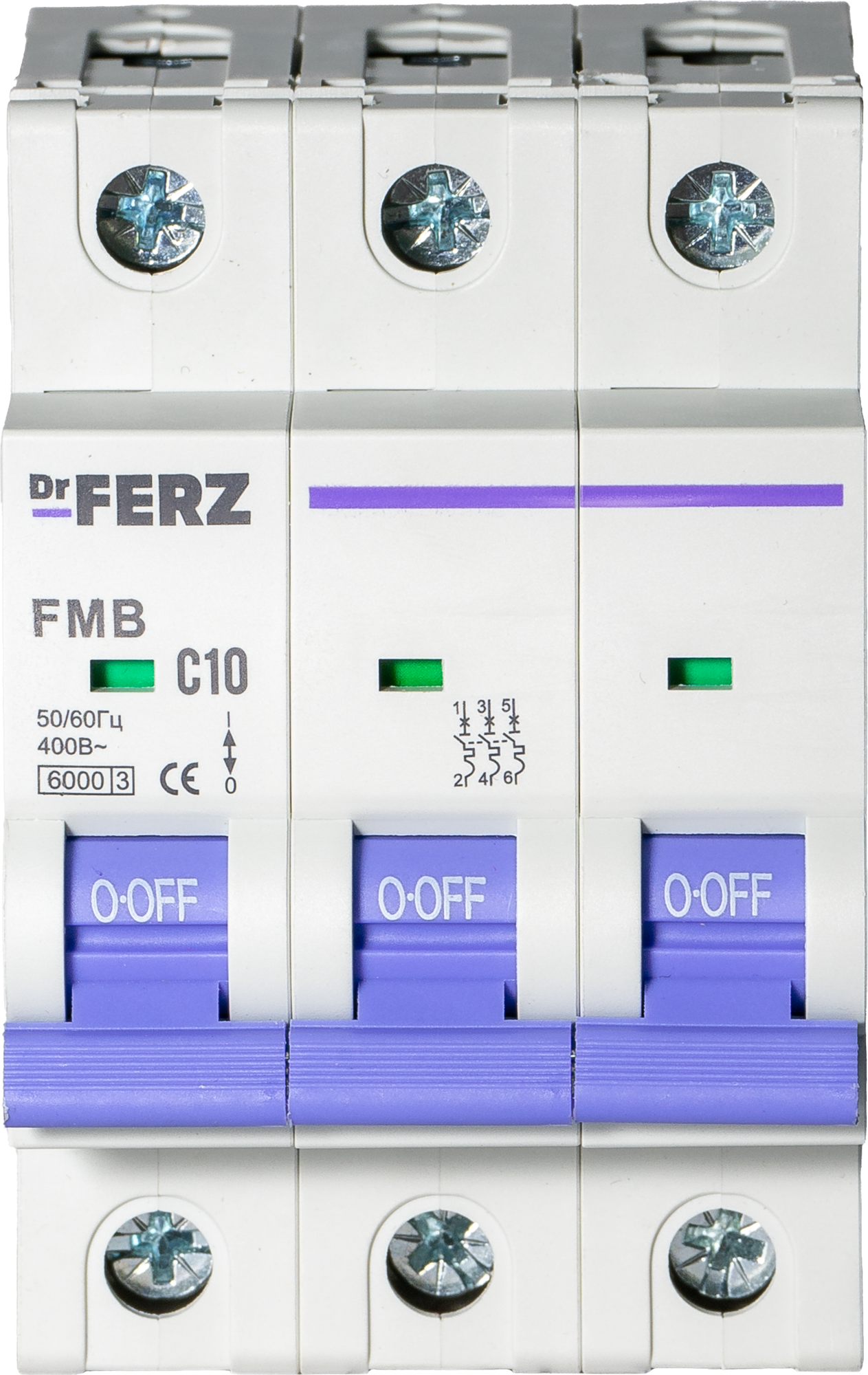 Выключатель автоматический Dr.Ferz FMB-C 6kA 3P 10 C / 21100084FERZ — фото 2