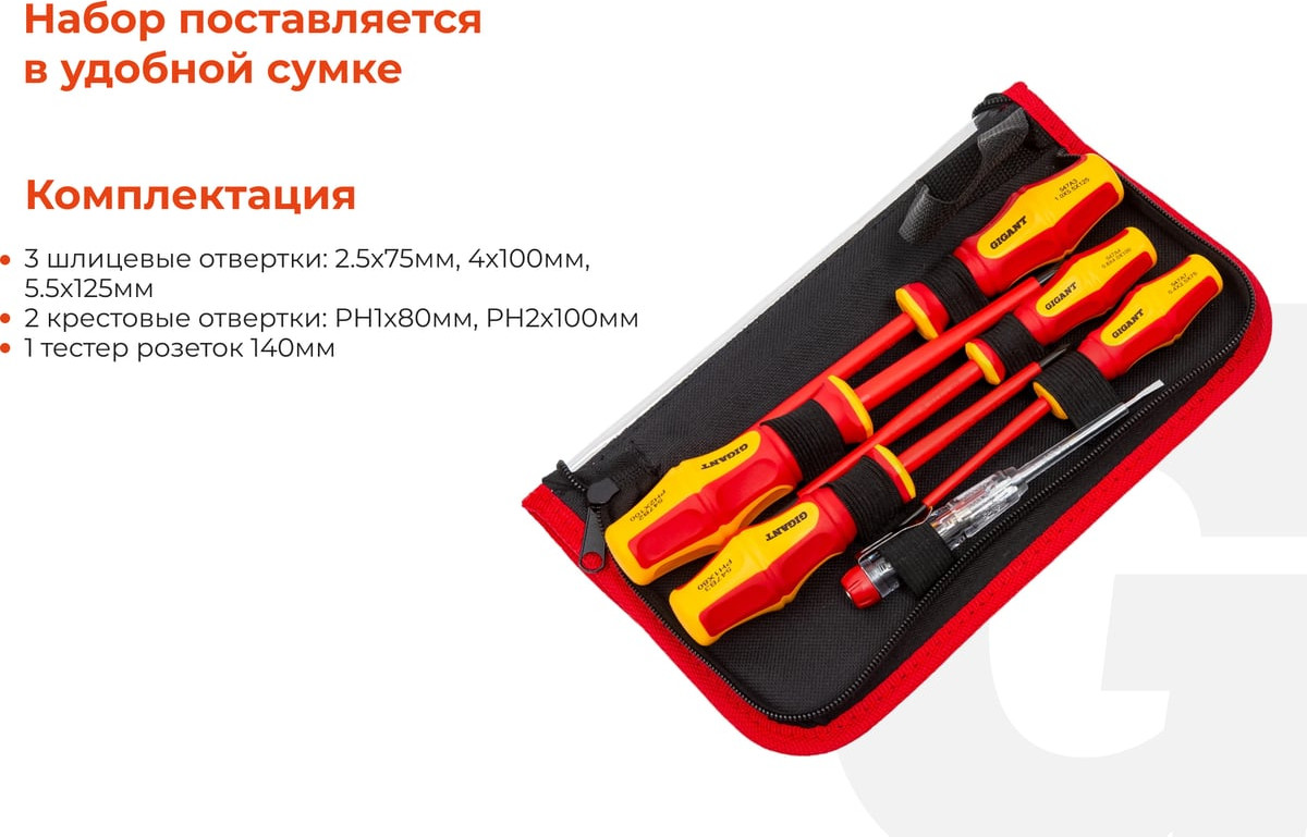 Набор отверток Gigant GBSD-2 — фото 4