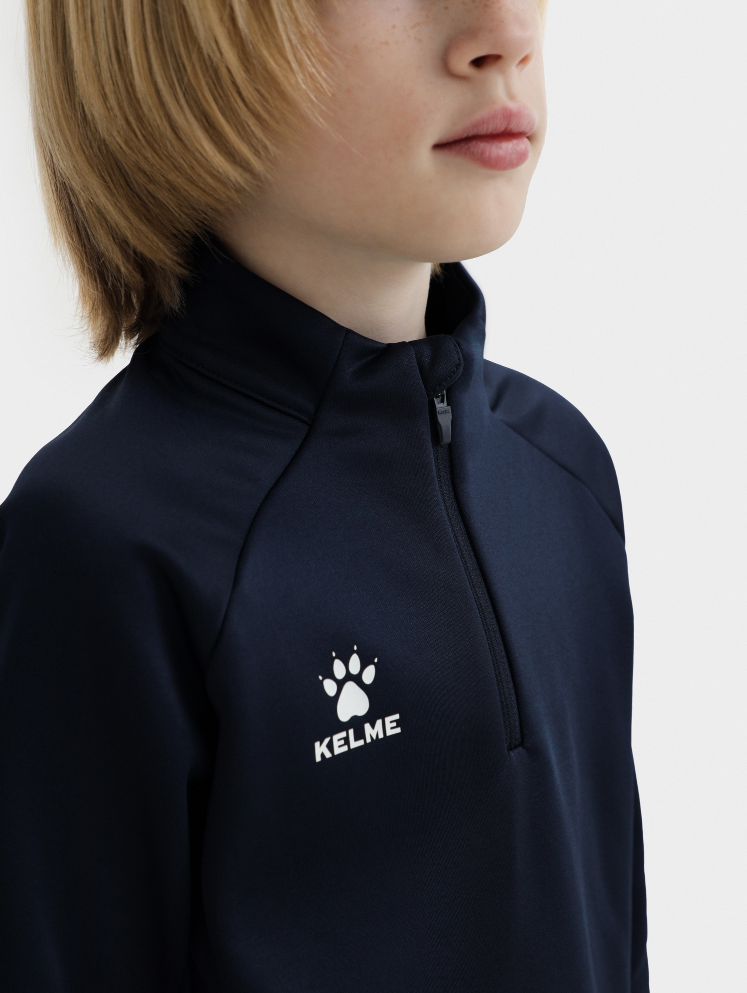 Олимпийка спортивная детская Kelme Children's Pullover plus Fleece / 7461TT3052-416 (р.120, темно-синий) — фото 6