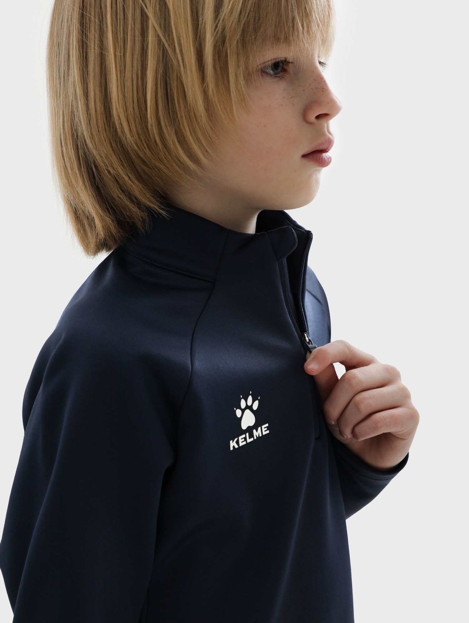 Олимпийка спортивная детская Kelme Children's Pullover plus Fleece / 7461TT3052-416 (р.120, темно-синий) — фото 5