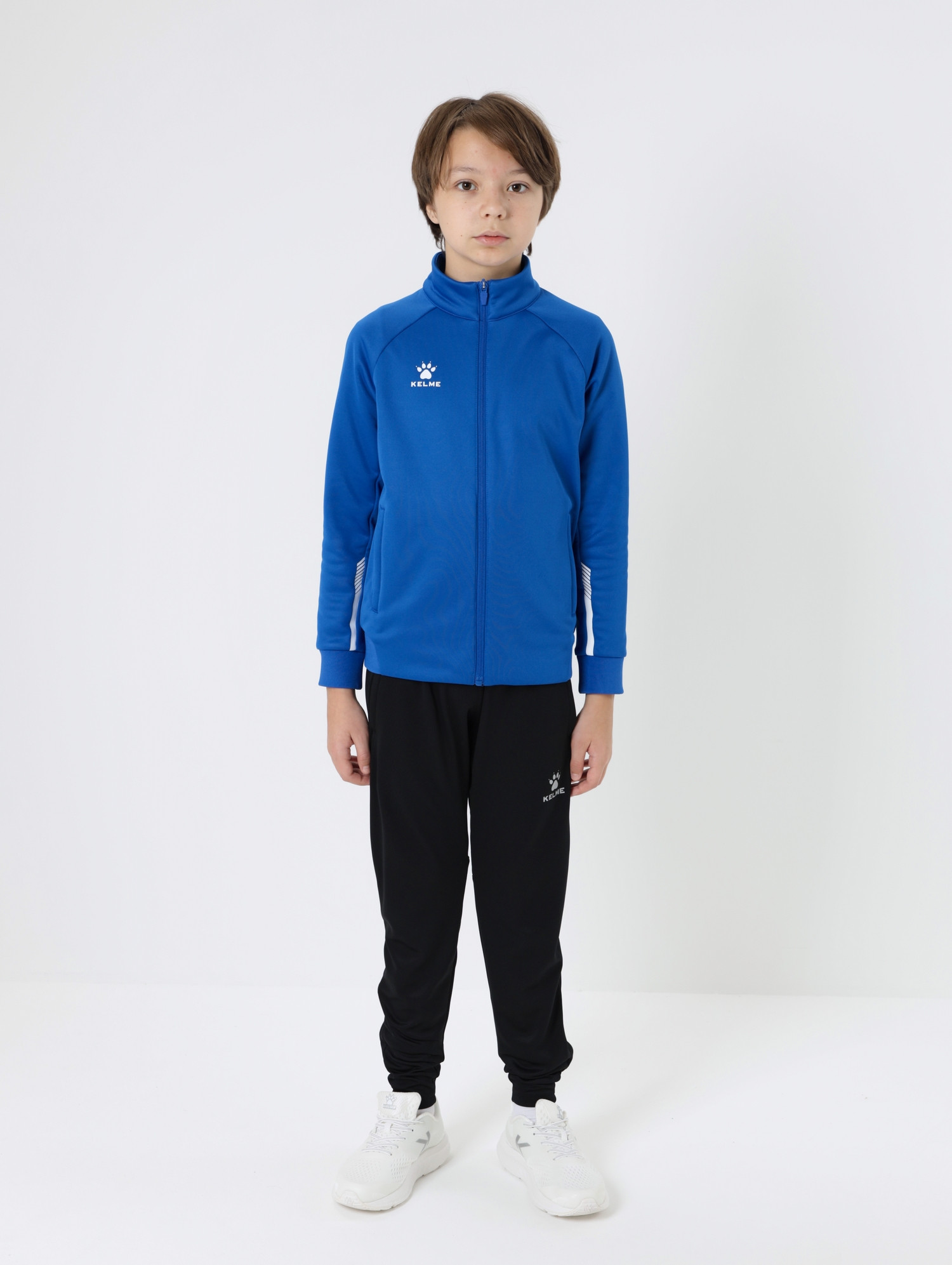 Олимпийка спортивная детская Kelme Children's Knitted Jacket fleece / 7461WT3143-481 (р.130, синий) — фото 3