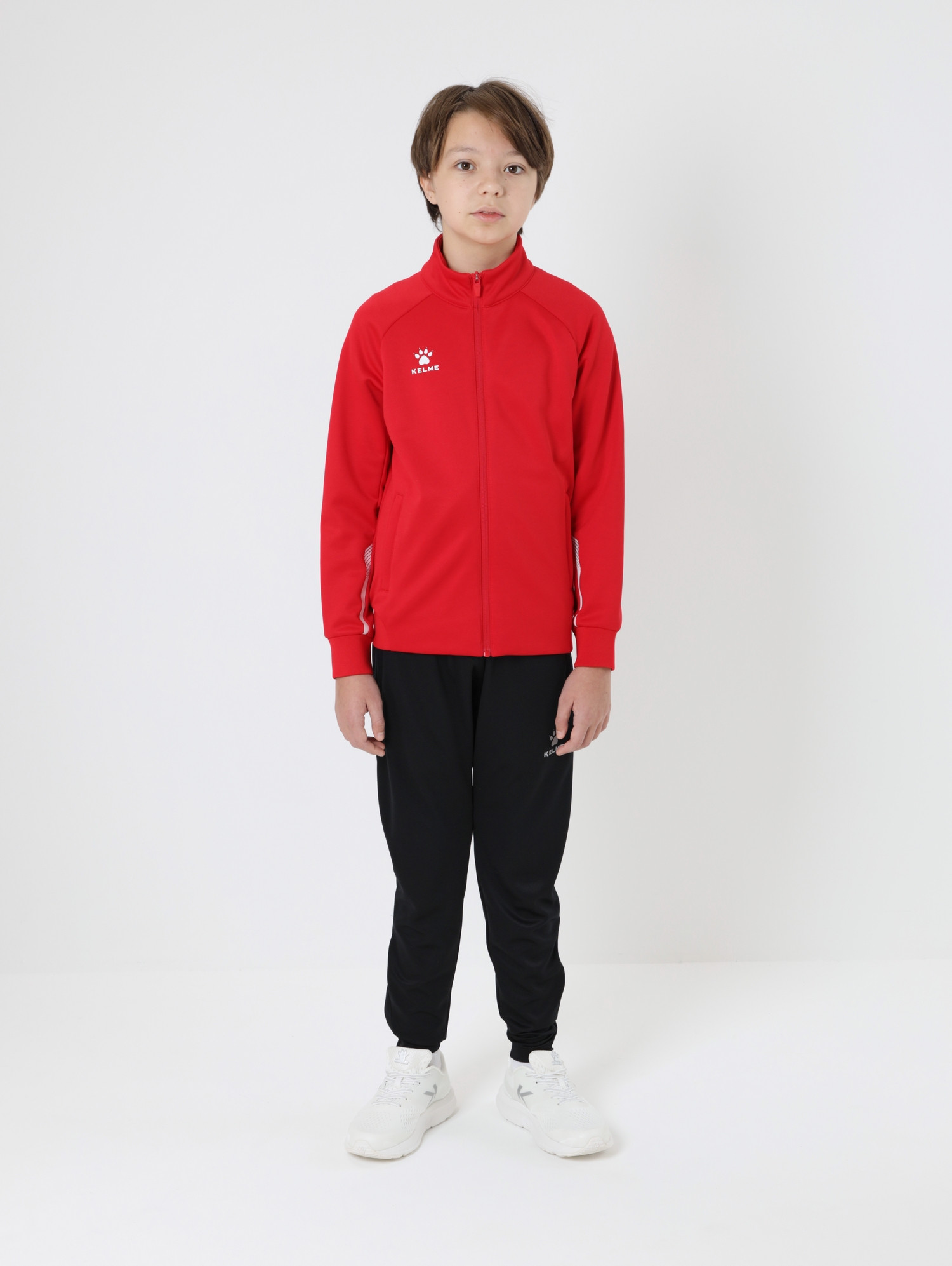 Олимпийка спортивная детская Kelme Children's Knitted Jacket fleece / 7461WT3143-600 (р.130, красный) — фото 3