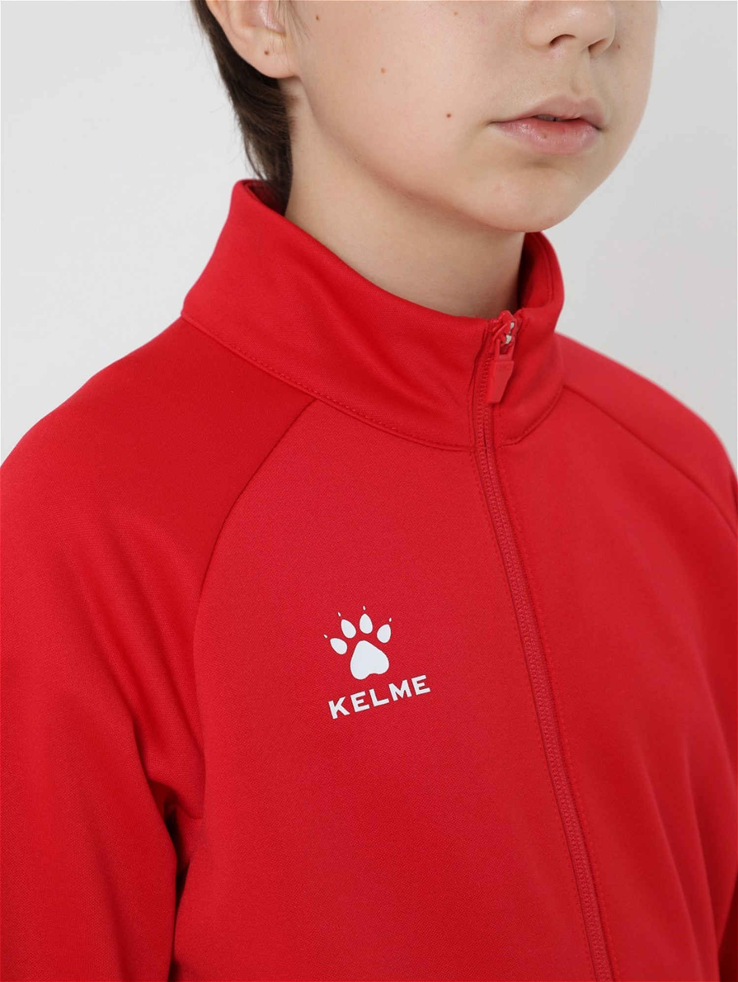 Олимпийка спортивная детская Kelme Children's Knitted Jacket fleece / 7461WT3143-600 (р.140, красный) — фото 5