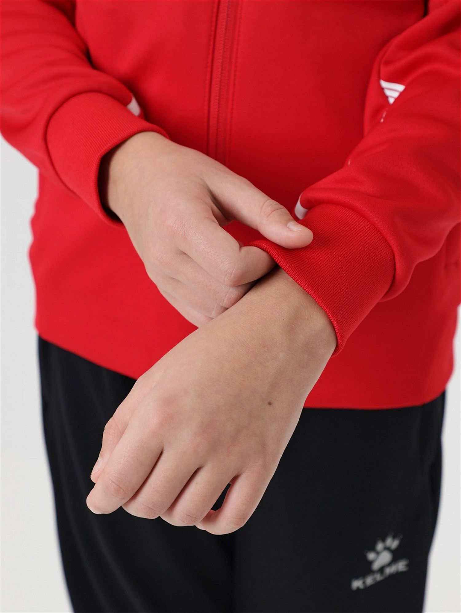 Олимпийка спортивная детская Kelme Children's Knitted Jacket fleece / 7461WT3143-600 (р.150, красный) — фото 5