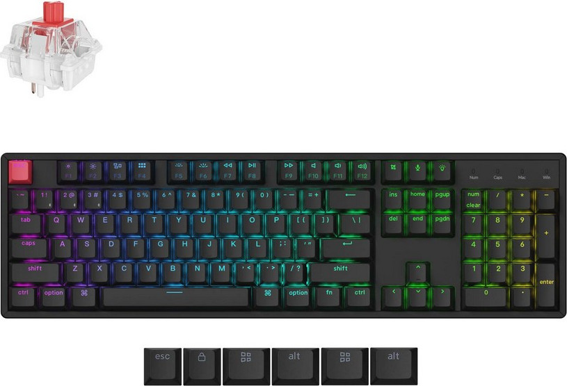 Клавиатура Keychron K10 RGB Red Switch / K10X-C1 (черный)