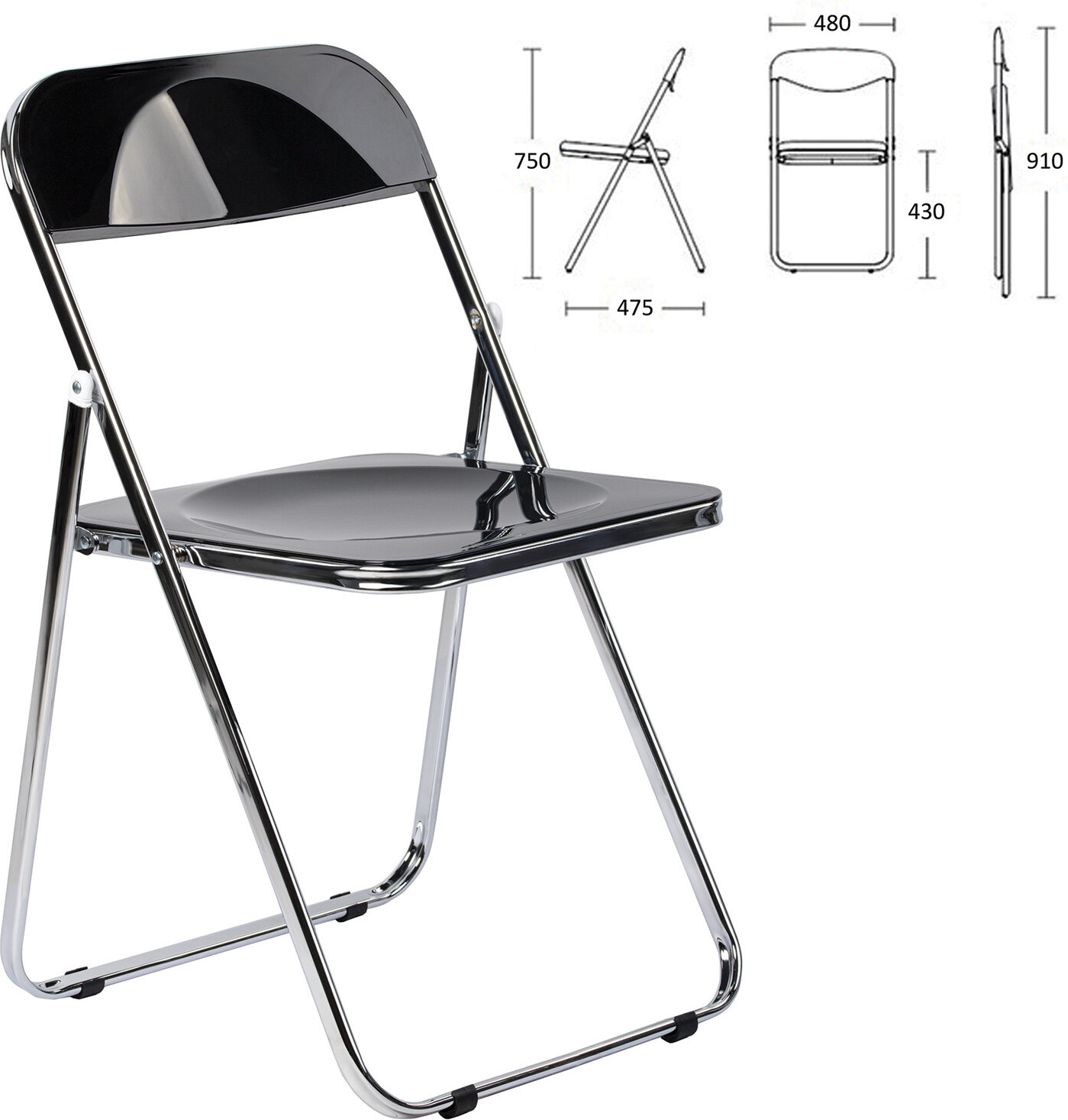 Стул Brabix CF-015 / 533248 (глянцевый черный/хром) — фото 2